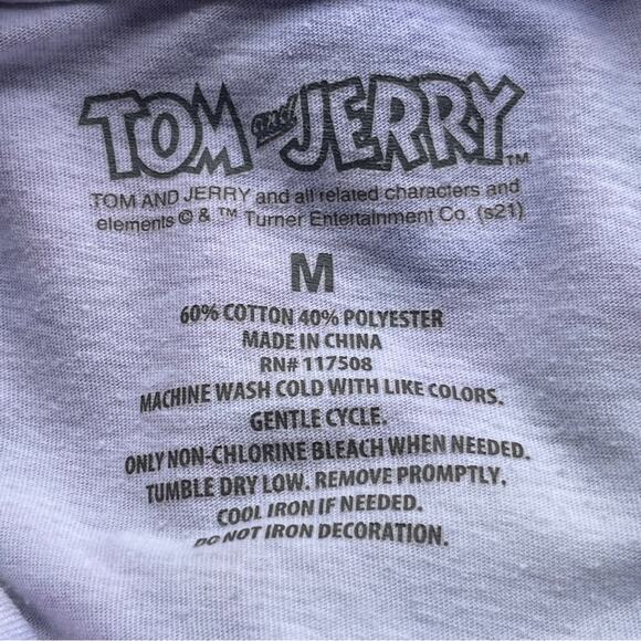 Tom and Jerry Shirt Womens Medium Cropped Tie Dye Cartoon Short Sleeve - Picture 5 of 5